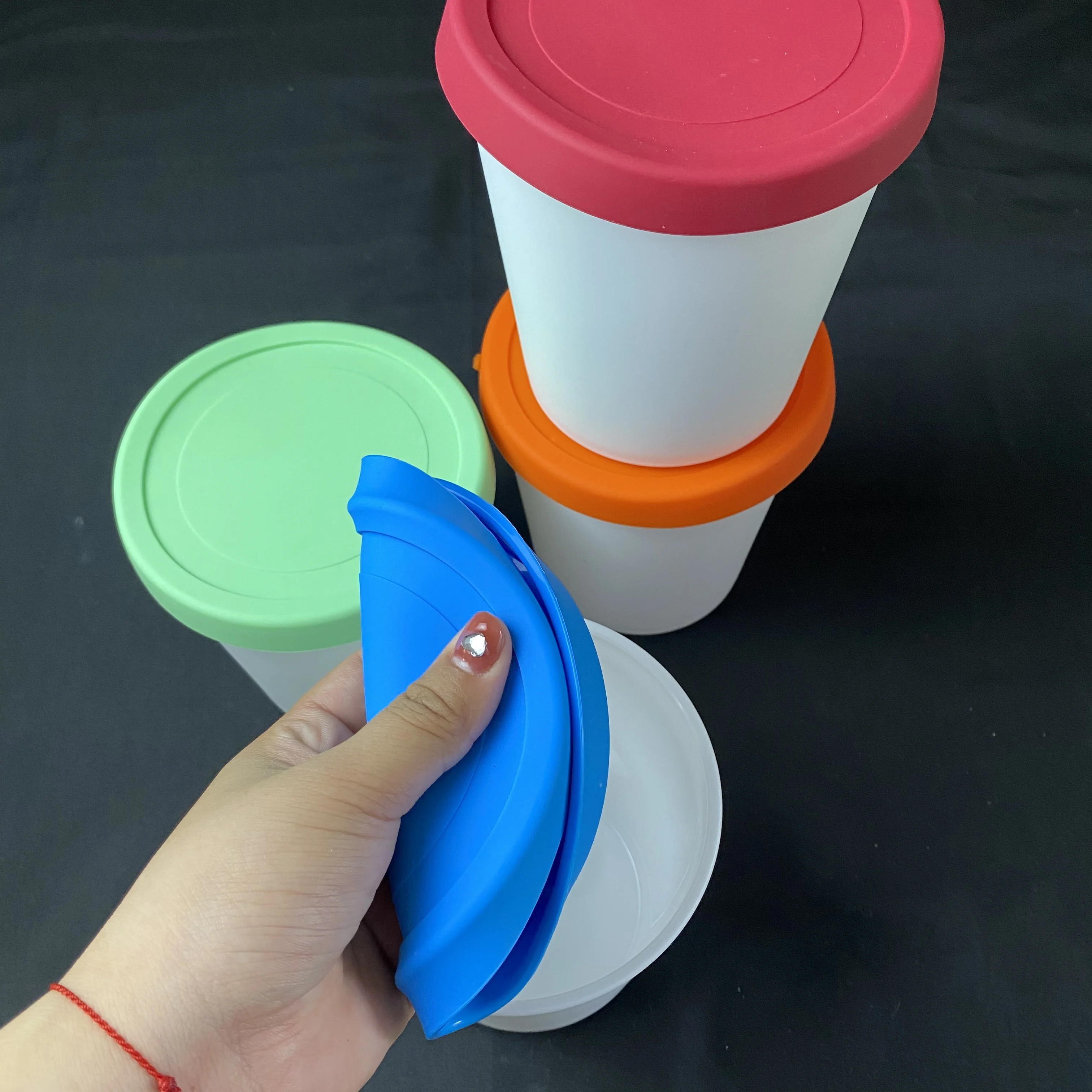 Reusable Freezer Containers Ice Cream Boxes with Lids Silicone