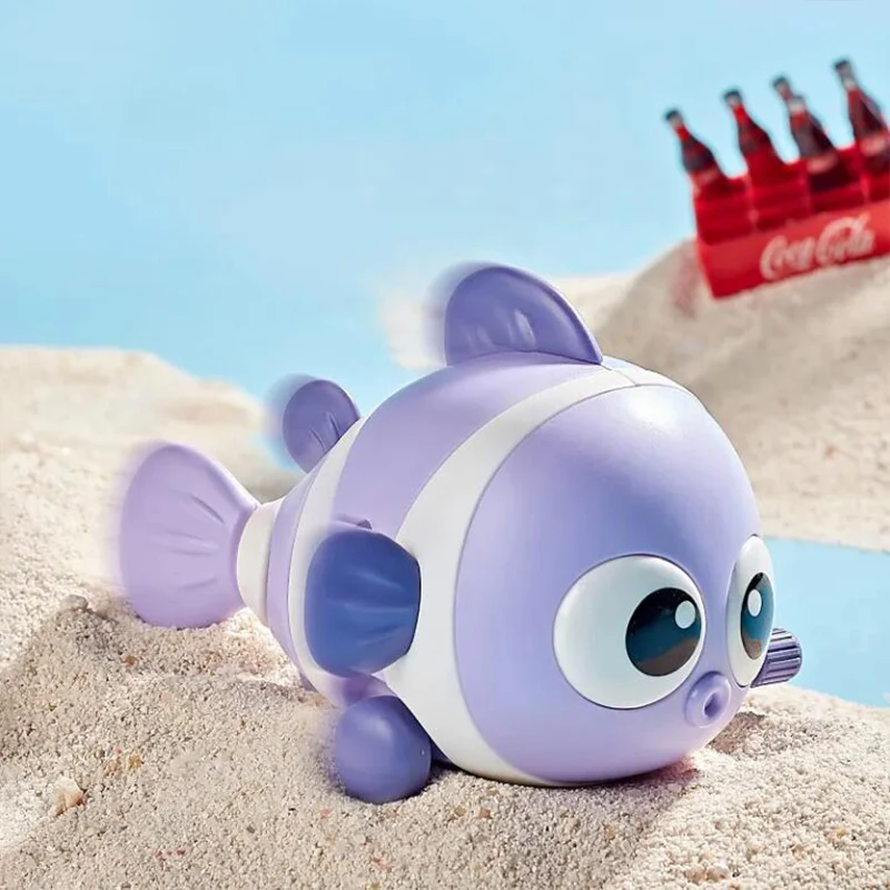 Baby Crawling Toys Little Clown Fish Bath Toy for Babies Wind Up Driving Toys Boy Girl Baby Bathtub Parent-child Interaction Toy