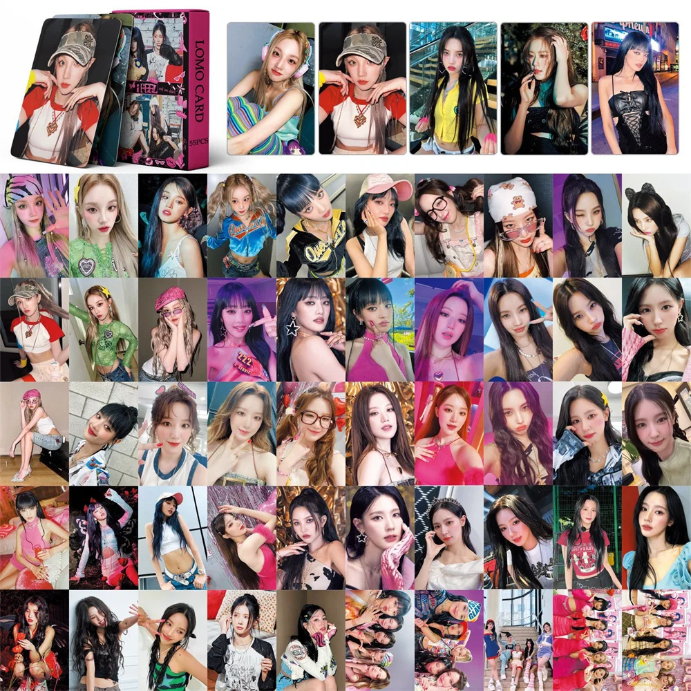 

55pcs Kpop (G)I-DLE Photocard Lomo Albums Card Jeon So-yeon Minnie Cho Mi Yeon YUQI Yeh Shuhua Double-sided Postcard Fans Gift