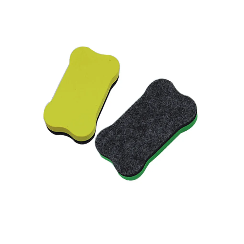 Magnetic Whiteboard Erasers Chalkboard Cleaners Flannel White Board Brush Convenient School University Handheld EVA Bone-shaped