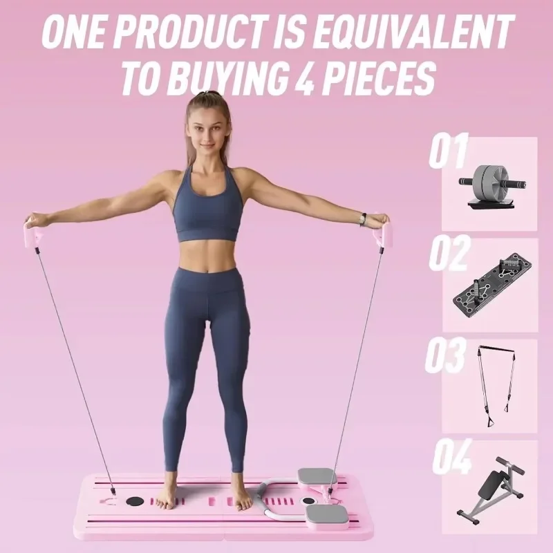 Multi-Functional Foldable Pilates Board Non-Slip Surface Portable Home Gym Equipment for Core Training