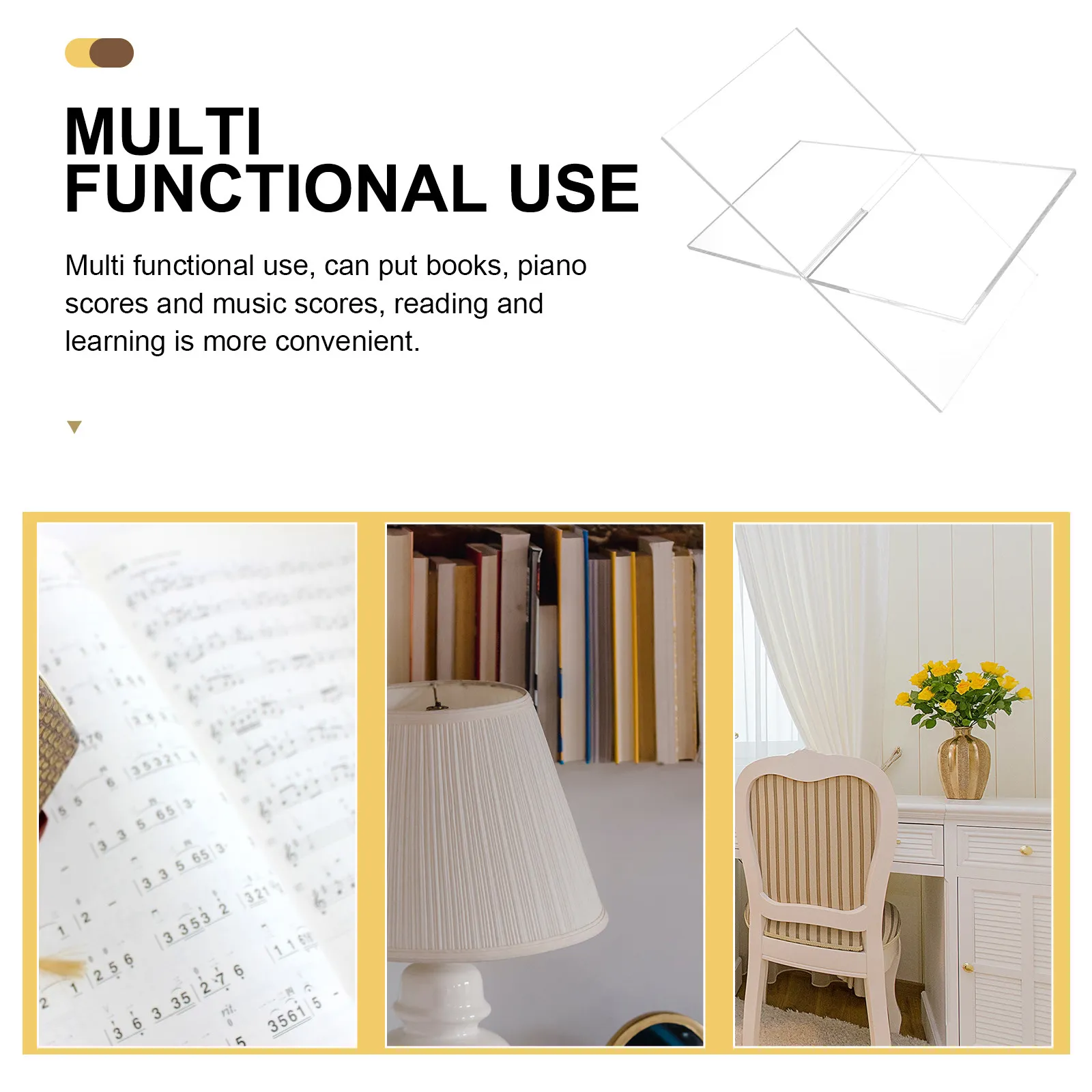컴팩트 책꽂이 다용도 데스크탑 브래킷 투명 독서대 견고한 피아노 악보 홀더 X자형 랙 북홀더