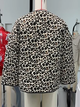 Women s Leopard Print Puffer Jacket with Hood and Faux Fur Lining Stylish Winter Coat Warm Outerwear Zip Up Parka 6