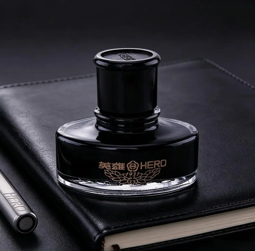 Hero 9001 프로페셔널 블랙 잉크 50ml 염료 기반 속건성 논클로깅 플루이드 잉크 비즈니스 사무용 만년필 문구류