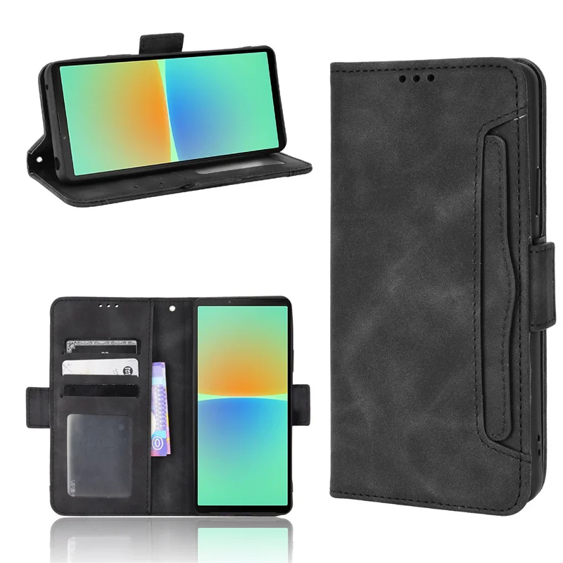

For Sony Xperia 10V 2023 Case Wallet Flip Style Skin Feel Leather Phone Cover For Xperia 1V 2023 With Separate Card Slot