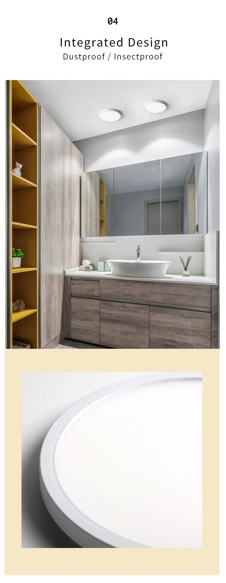 Description Picture 6 of itemLED Ceiling Light Modern Small Round 6W 9W 13W 18W 24W 110V 230V Led Panel Light For Toilet Porch Utility Room Bathroom Lamps