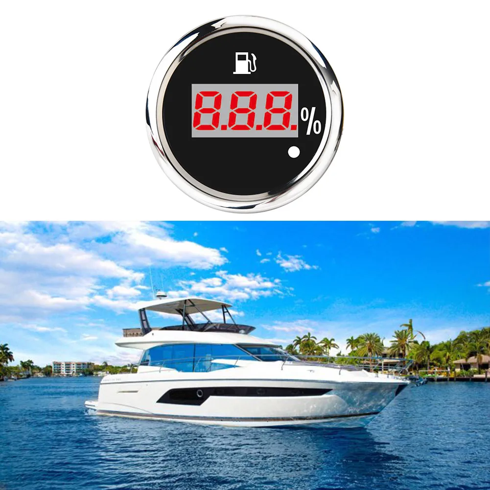 

Black 52MM Digital Fuel Level Gauge 0-90 Ohms For Car Truck Marine Red Backlight Fuel Level Gauge