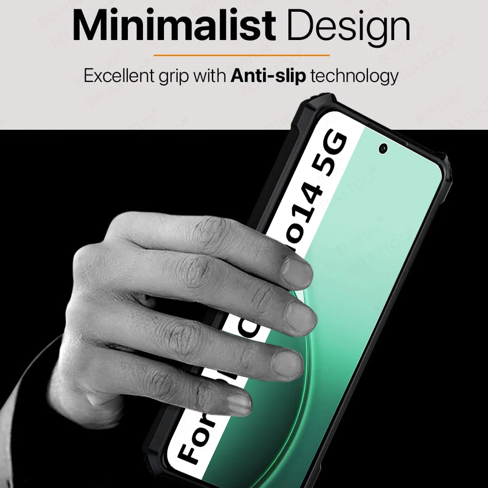 Transparent Shockproof Acrylic Ring Stand Phone Case - Hard Back Cover