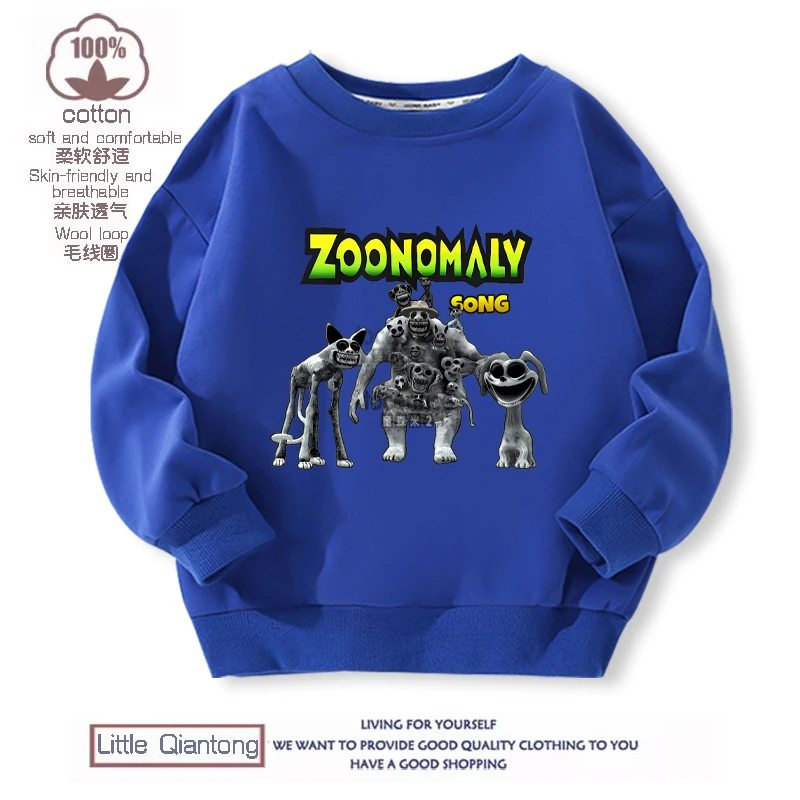 

New Game Zoonomaly Kids' Hoodies - Solid Color Baby Sweatshirts, Long Sleeve Hooded Coat for Boys Children's Black Sweatshirts