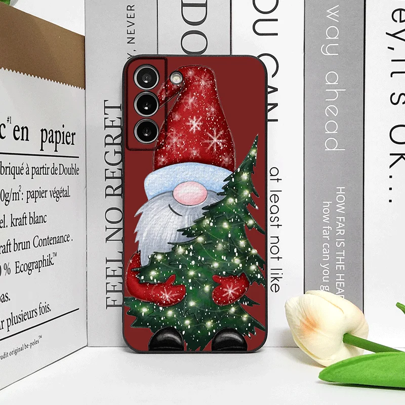 Festive Santa Claus & Christmas Tree Design Soft Phone Case Cover