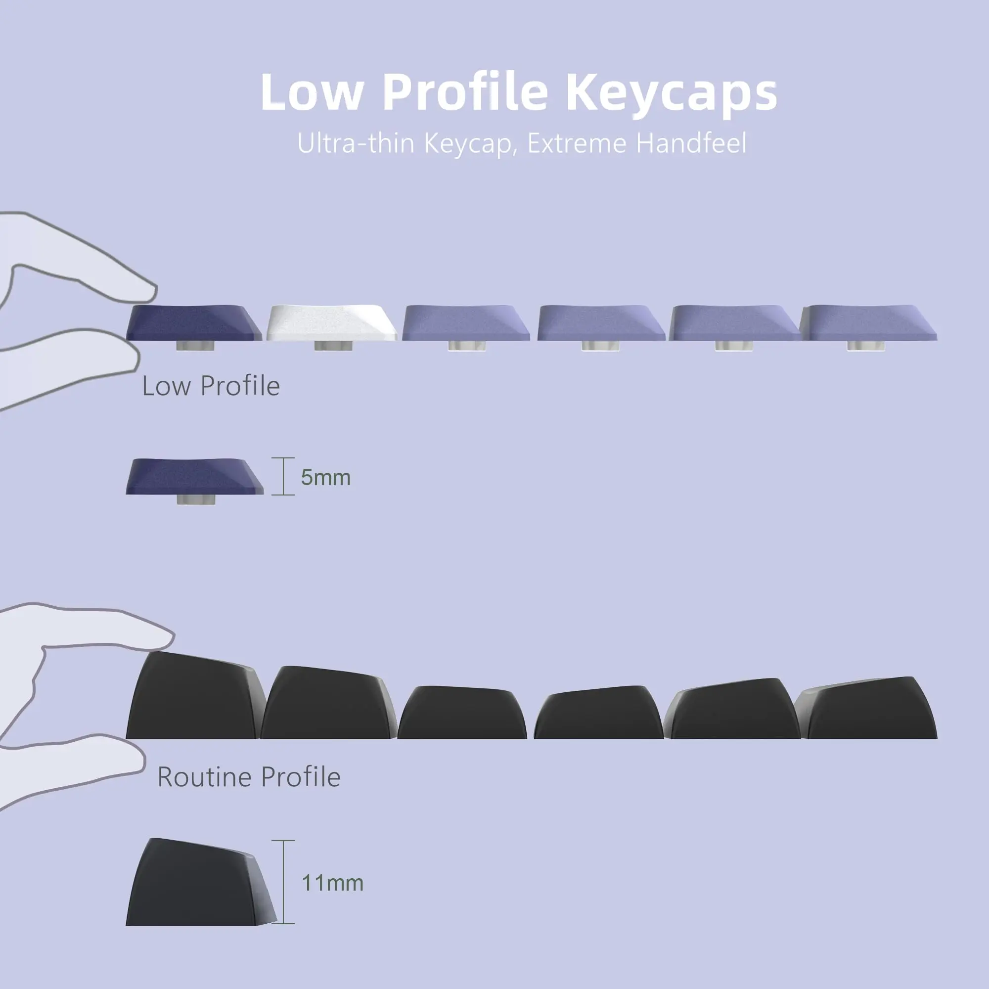 Custom Low Profile Pbt Keycaps Conjunto Completo para Gateron Cherry mx Switches Teclado Mecânico Gamer Double Shot 143 Chaves - Imagem 5
