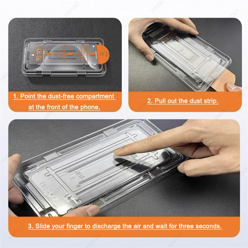 Easy Installation Dust-Free Screen Protector with Black Edge Protective Film