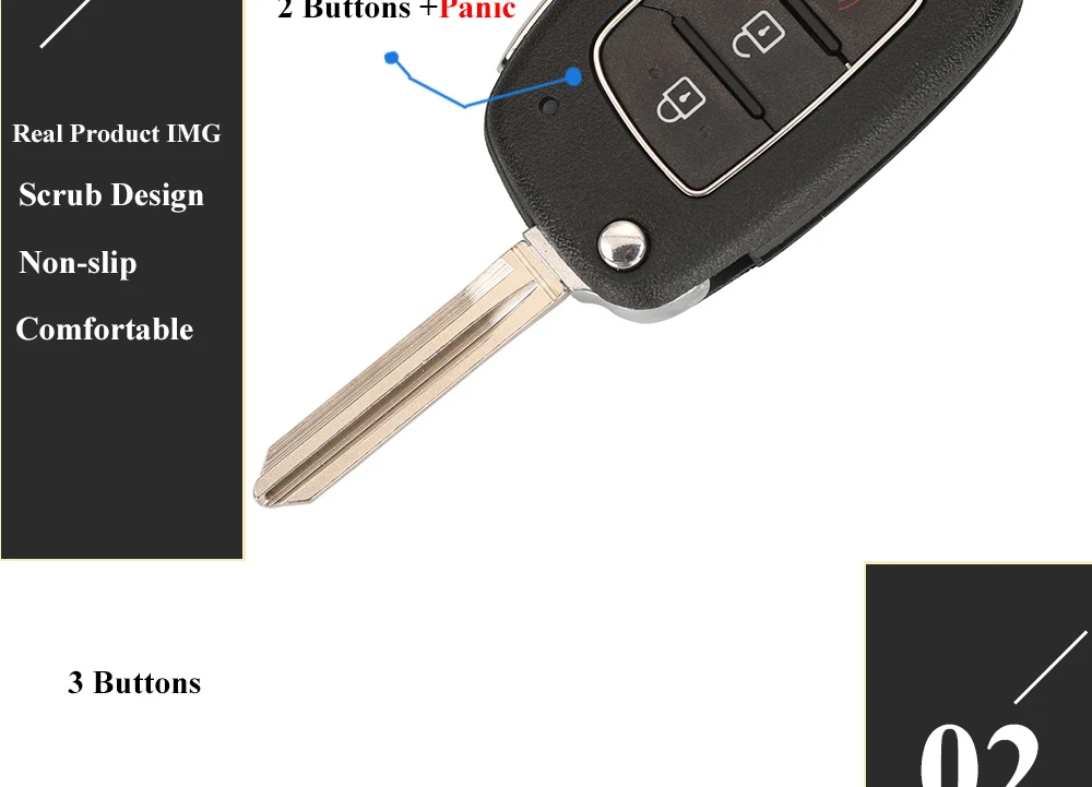 Keyforkess Shell chiave a distanza per auto a vibrazione orizzontale per Hyundai Solaris Creta Ix25 Kona Tucson Sonata I40 Elantra Ix35 I20 Ix45 2019 - Sd3a4a09cf5554e00a026b63b8444f451m