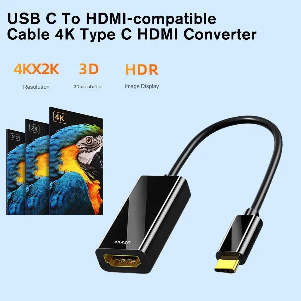 

USB C 3.1 To HDMI-compatibleCable 4K Type C HDMI Converter Mobile Computer Connected To Large Screen No Delay For Huawei