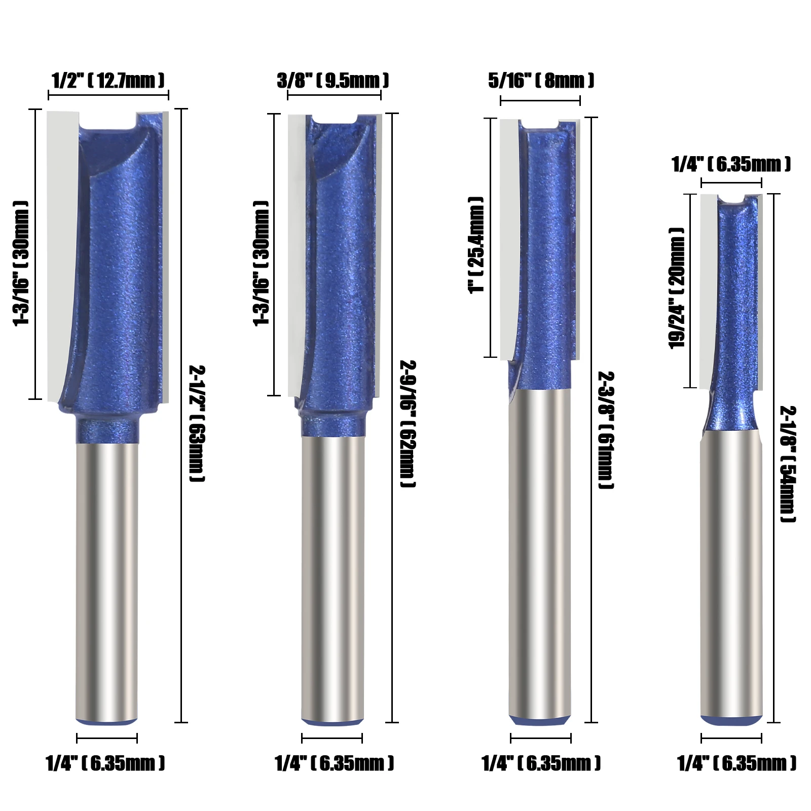 Straight Router Bits Straight Edge Router Bits MACHSWON Straight Router ...
