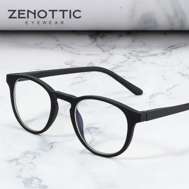 ZENOTTIC Children Anti Blue Light Glasses Frame for Boy Girl Round Computer Gaming Eyeglasses Blue Rays Myopia Optical Eyewear