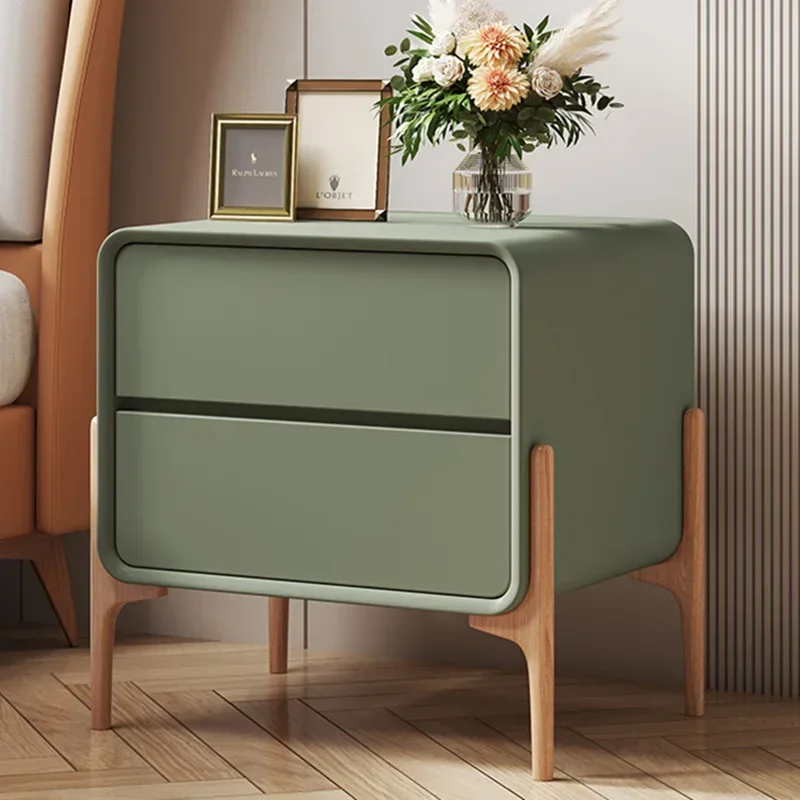 

Wood Unique Nightstand Modern Minimalist Bedroom Home Luxury Bedside Table Drawers Storage Mesa De Noche Furniture For Bedroom
