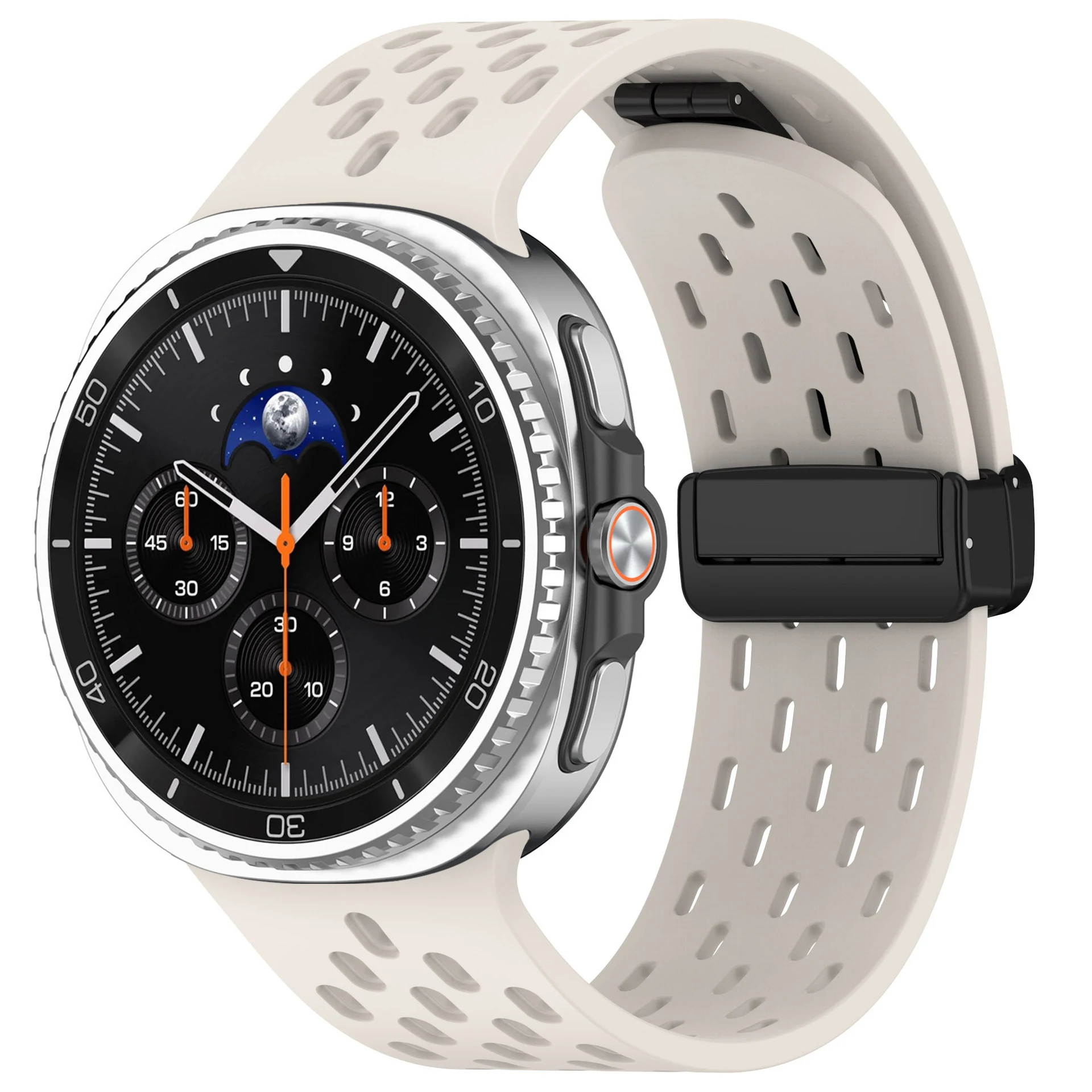 Magnetisches Armband für Samsung Galaxy Watch 8 Classic 46mm, Silikon Sport Atmungsaktives Correa Armband, Galaxy Watch 9 8 44mm 40mm Armband – Detail 6