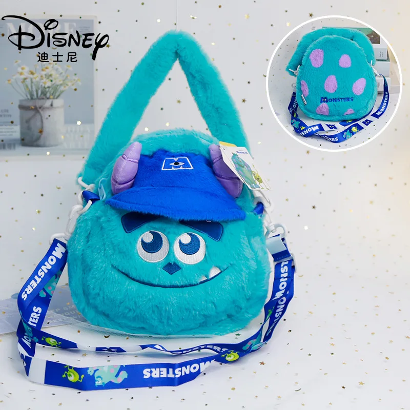 New Cartoon Anime Disney Monster Inc James P. Sullivan Plush Backpack  Shoulder Bag Makeup Storage Bag Stuffed Animal For Girls - AliExpress