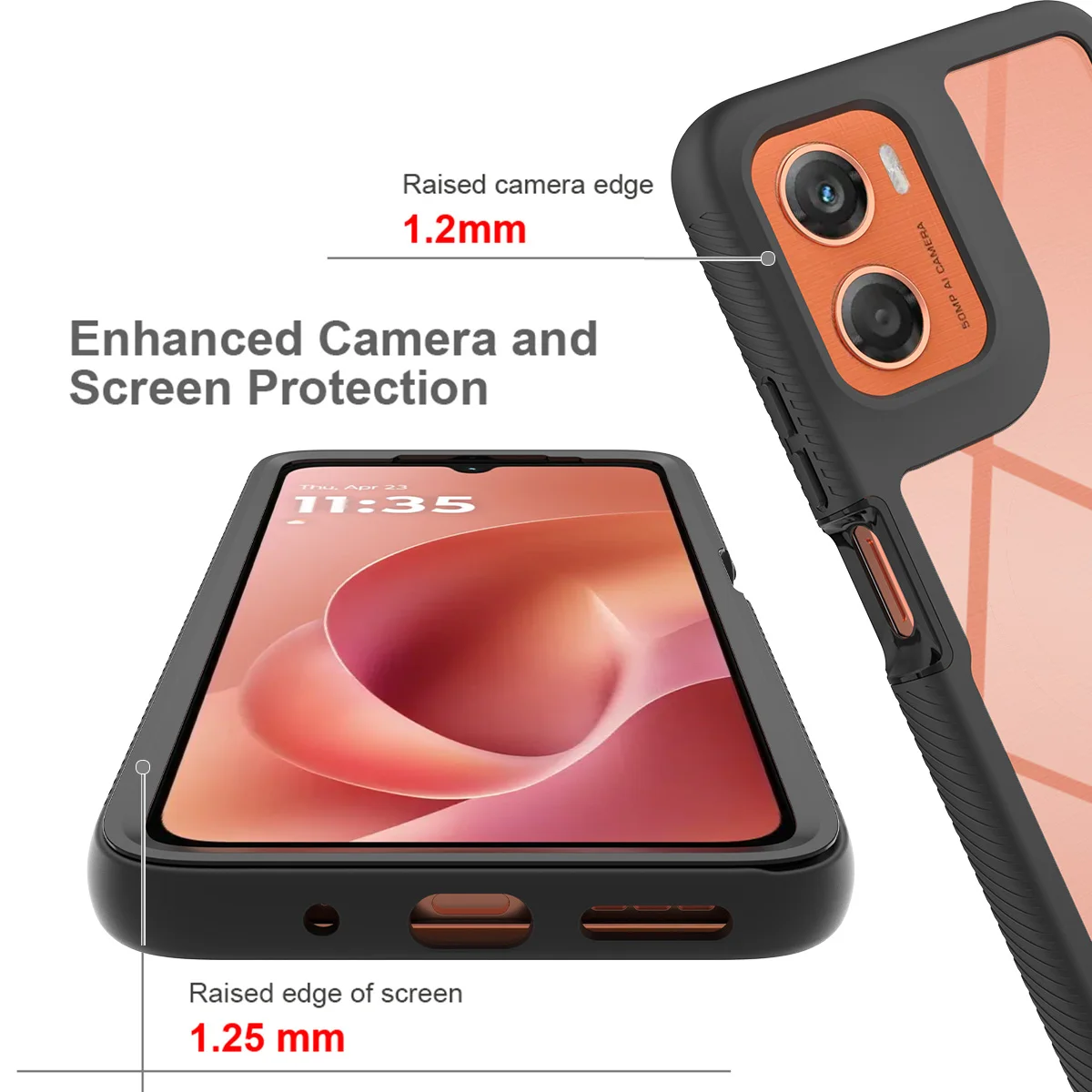 Hybrid Shockproof Armor Phone Case with Rugged Back Cover