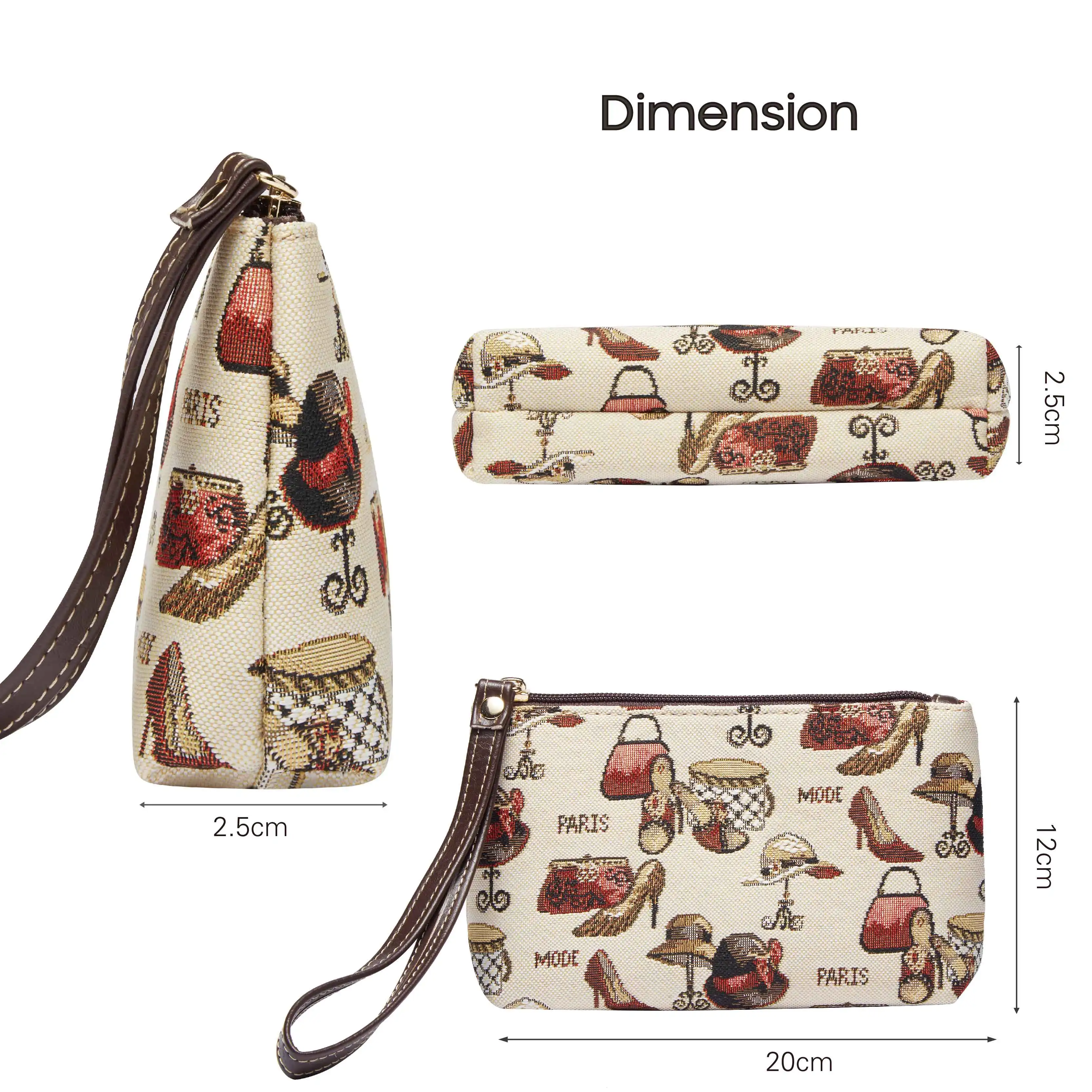 SAJA Wristlets Wrist Bag Coin Purses Women's Wallet Tapestry Bag Pouch Shoes & Hat Lipstick Credit Cards Cash Holder For Girl