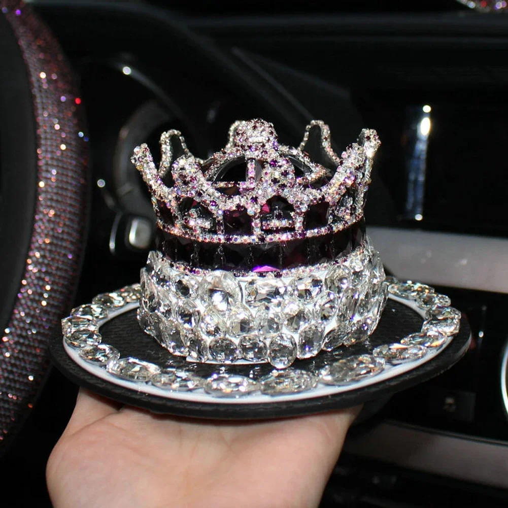 Pink White Purple Crystal Crown Car Seat Bottle Perfume Air