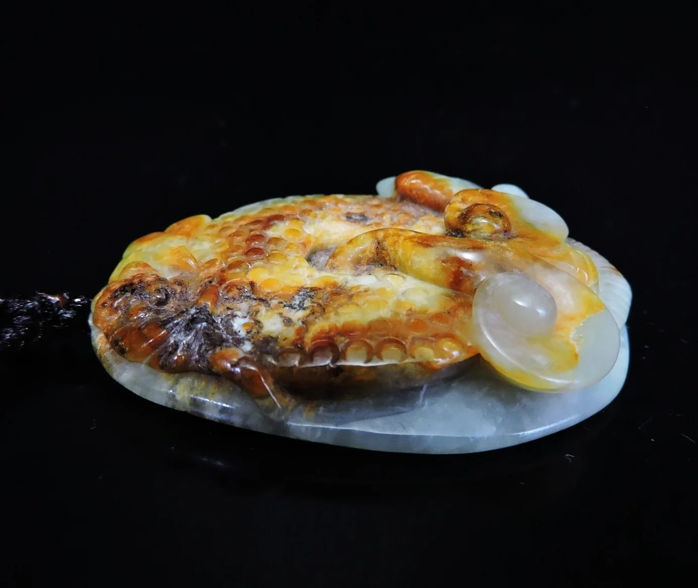 옥 쥬얼리 천연 옥 펜던트 목걸이, 손으로 조각한 Ruyi & 동전 & 박쥐 옥 목걸이 펜던트 선물, 처리 없음 587i