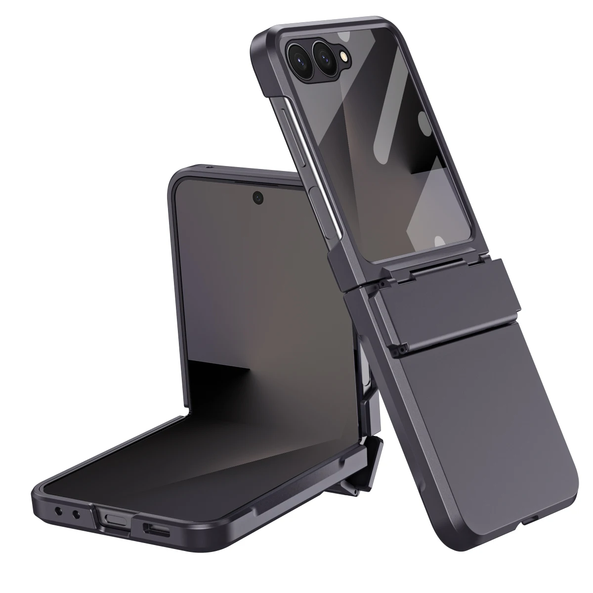 Luxury Matte Folding Hinge Shockproof Phone Case with Mirror Film