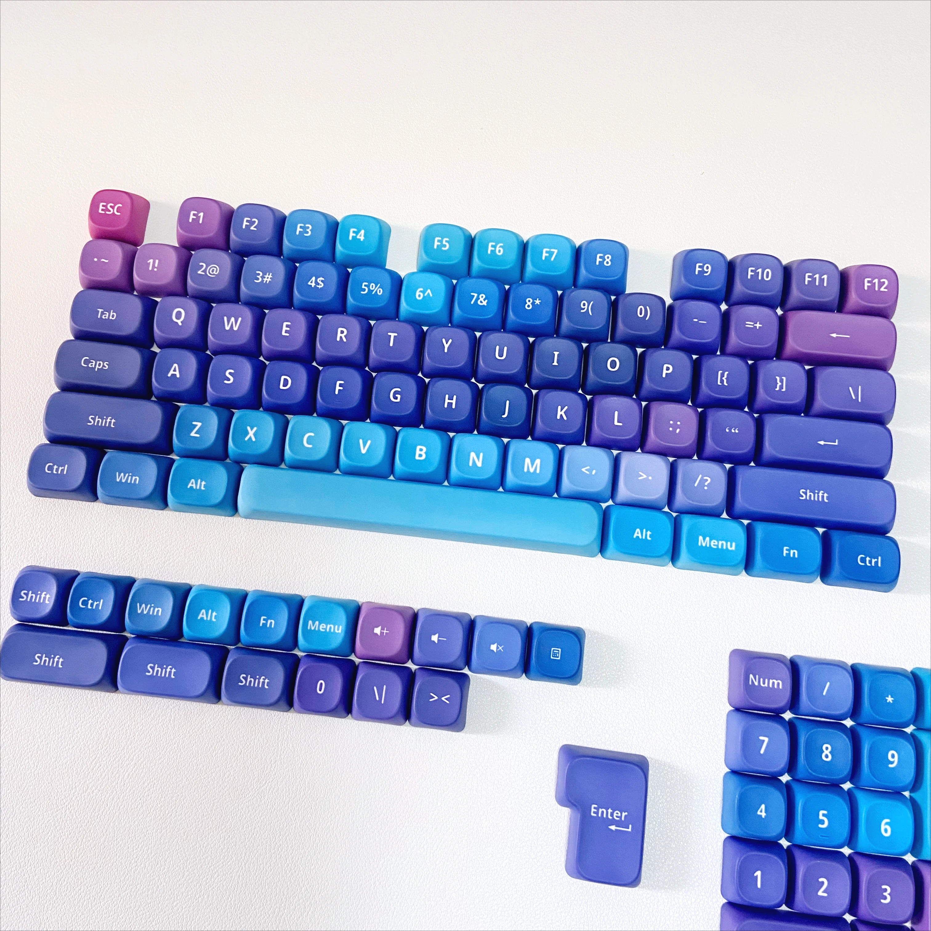 Purple Glitter PBT Keycaps - Rainbow Macarons