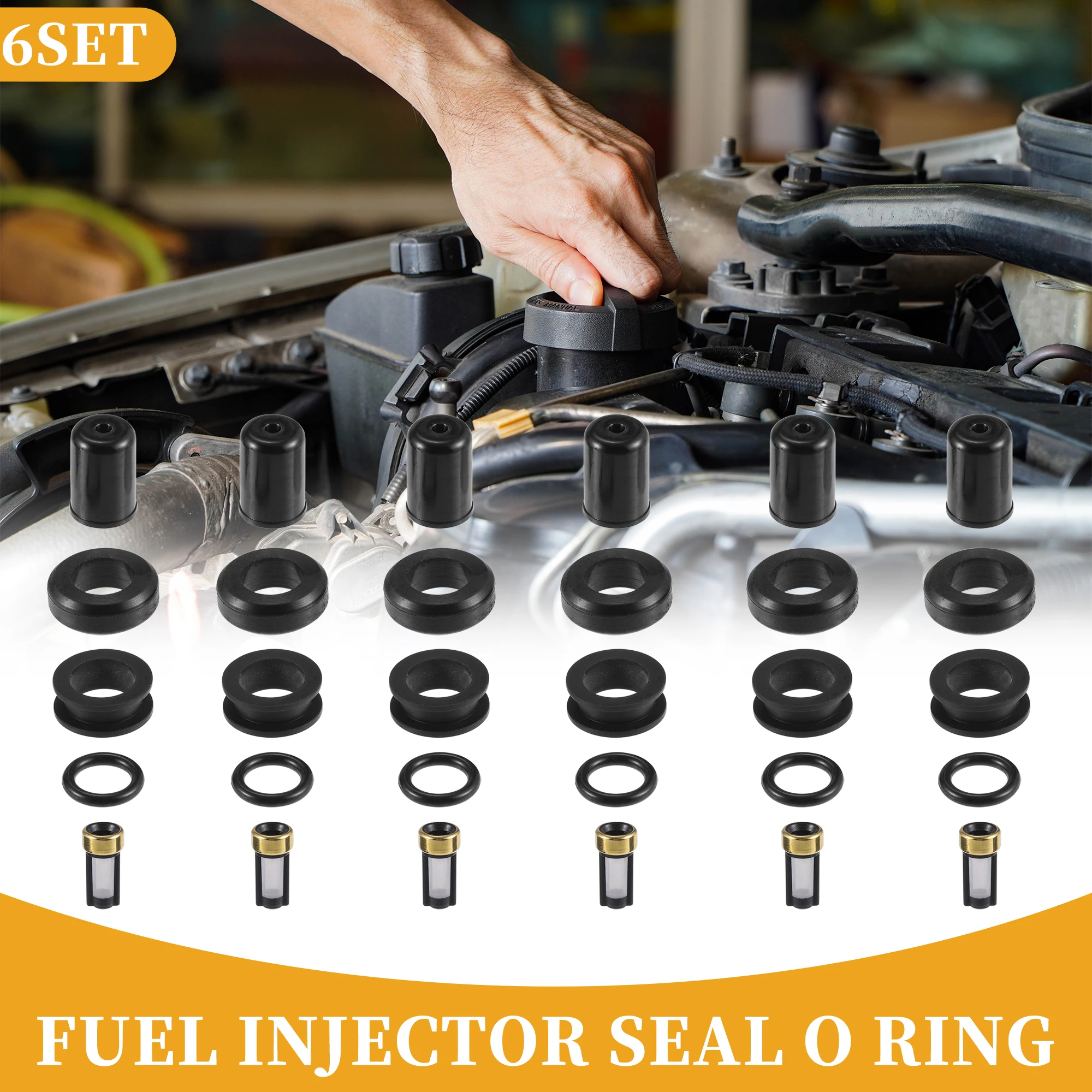 

UXCELL уплотнение топливной форсунки O Ring для Toyota 3VZE 3,0 V6 NBR Rubber Black, 6 комплектов