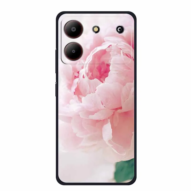 Luxury 6.6 TPU Soft Silicone Back Cover with Floral Cartoon Design