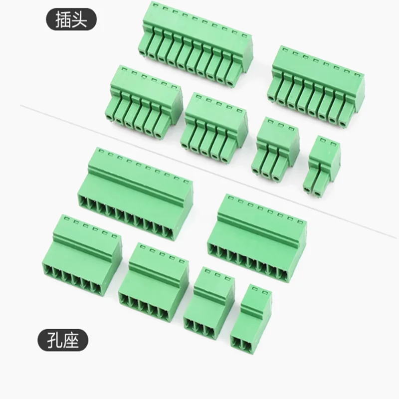 5 ชุด 15EDGRK ขั้วต่อเทอร์มินัลบล็อกแบบสกรูมุมฉาก 3.81 มม. 2/3/4/5/6-12 พิน ระยะห่าง 3.81 มม. ปลั๊ก + ซ็อกเก็ตพินเฮดเดอร์ 1