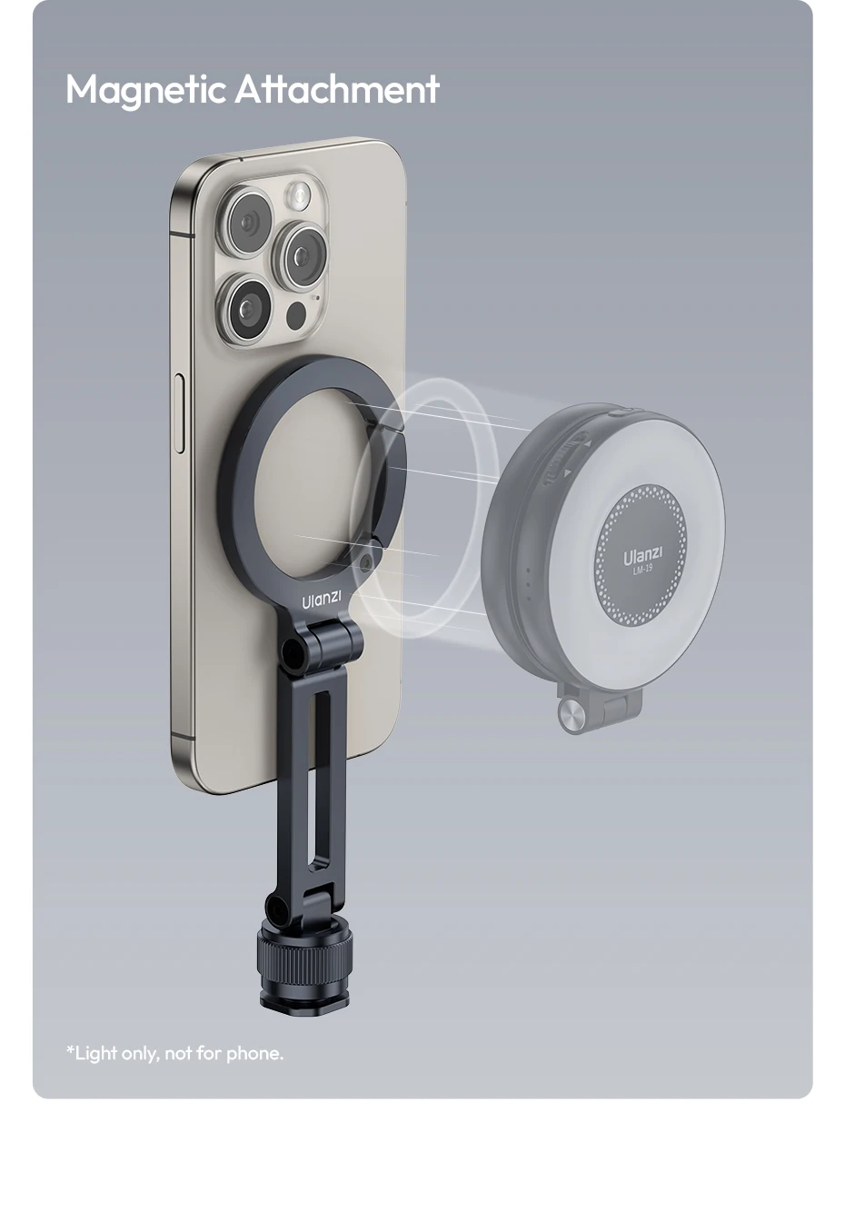Cold Shoe Phone Mount Double-Side Magnetic Phone Mount for Camera Tripod for iPh