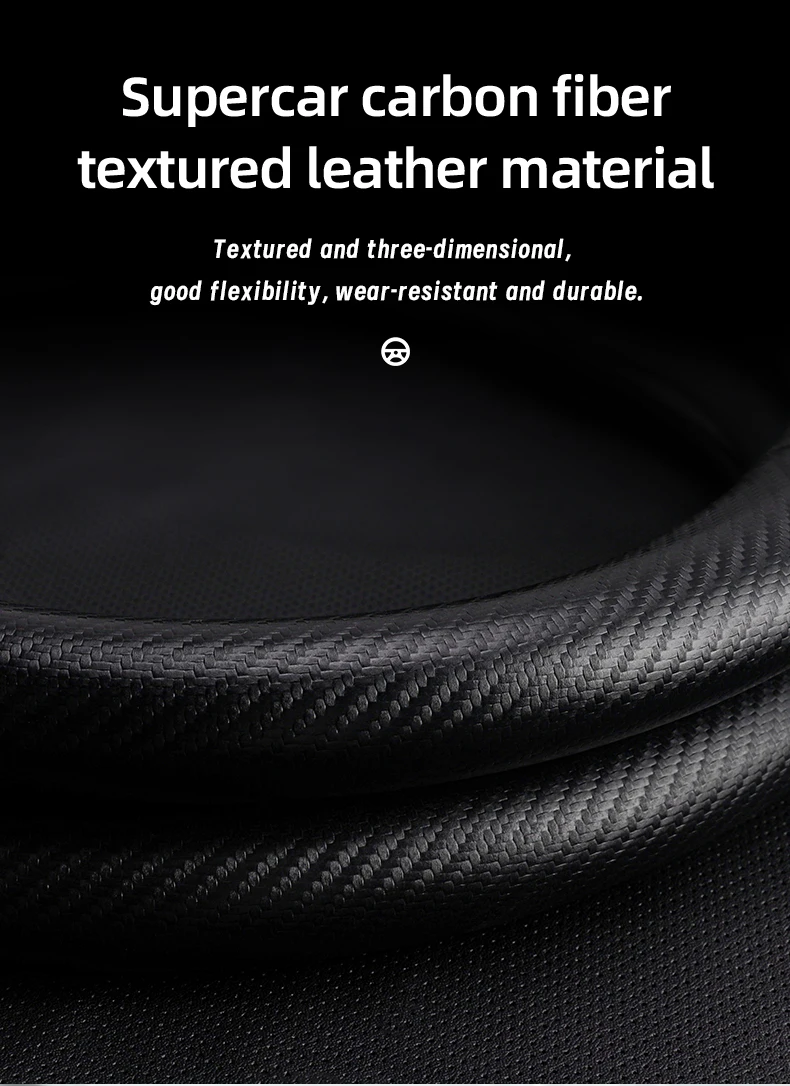 Passend für Peugeot, atmungsaktives Leder, matte Kohlefaser-Textur, Lenkradbezug, geeignet für 206–208 3008 308 207 307 2008 508 5008 407 107 Partner Rifter Tepee 106 306 Boxer Expert 205 Rcz – Detail 14