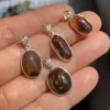 Unit One Piece 925 Silver Buckle With Creative Natural Mexico Fire Agate Crystal Healing Random Shape Pendant Fashion For Gift 1