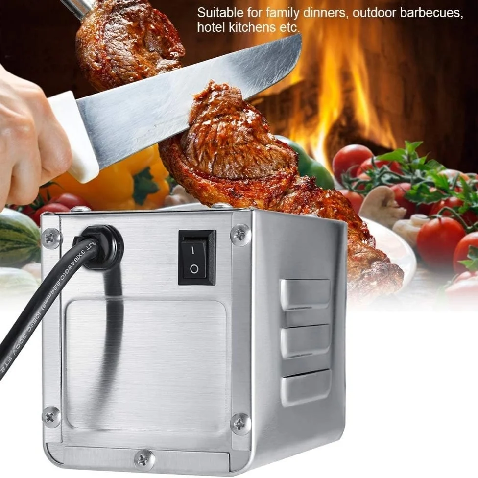 220V 15W BBQ Rotisserie Motor Electric Grill Rotisserie Motor Electric Roaster Barbecue for Pig Goat Chicken Roaster