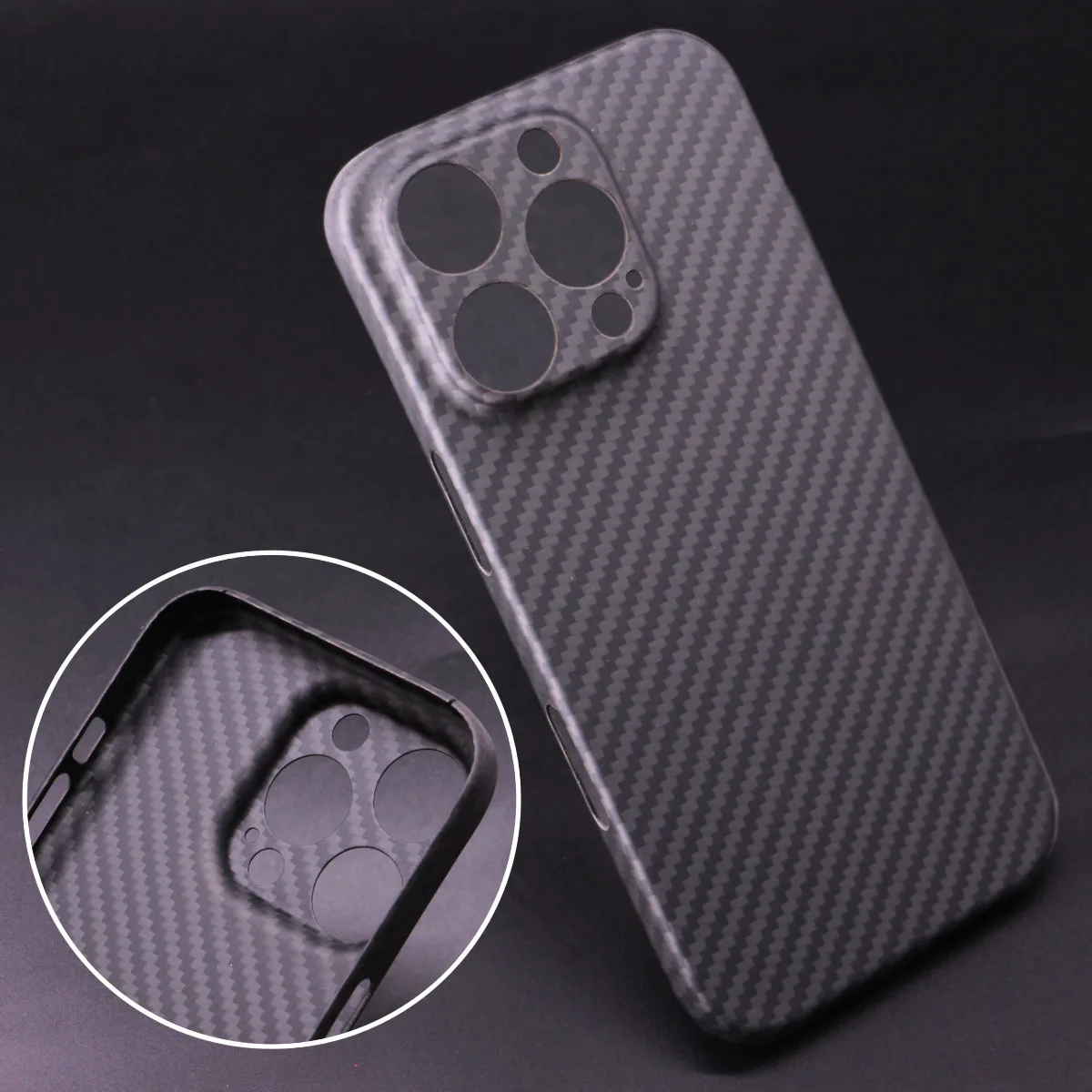 Ultra-Thin Carbon Fiber Case with Fine Hole Camera Protection