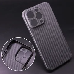 Ultra - Thin Carbon Fiber Case with Fine Hole Camera Protection - 15Pro Max (Black)