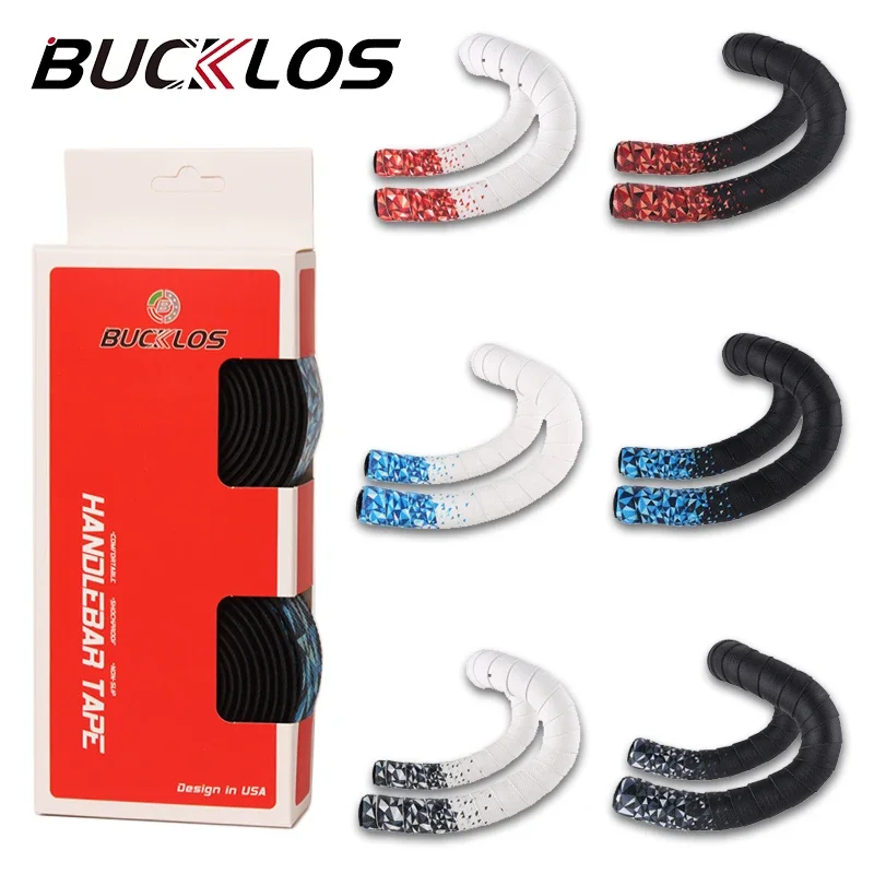 

BUCKLOS Fashionable Cycling Handlebar Belt PU EVA Road Bike Handle Bar Tapes Shock Absorbing Fizik Handlebar Tape Bicycle Parts