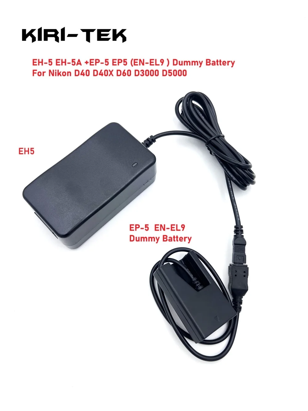 니콘 D40 D40X D60 D3000 D5000용 EH-5 EH-5A+EP-5 (내부 4핀) EP5 커퍼 EN-EL9 더미 배터리 카메라 AC 어댑터