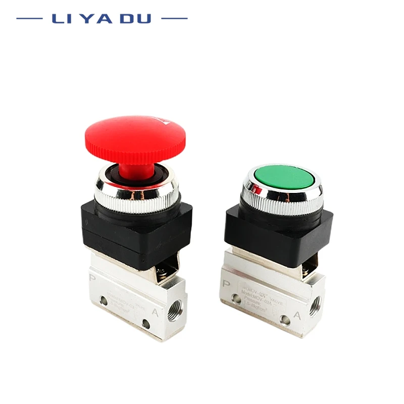 Push Button Pneumatic Air Control Valve - Manual Momentary Valve Switch