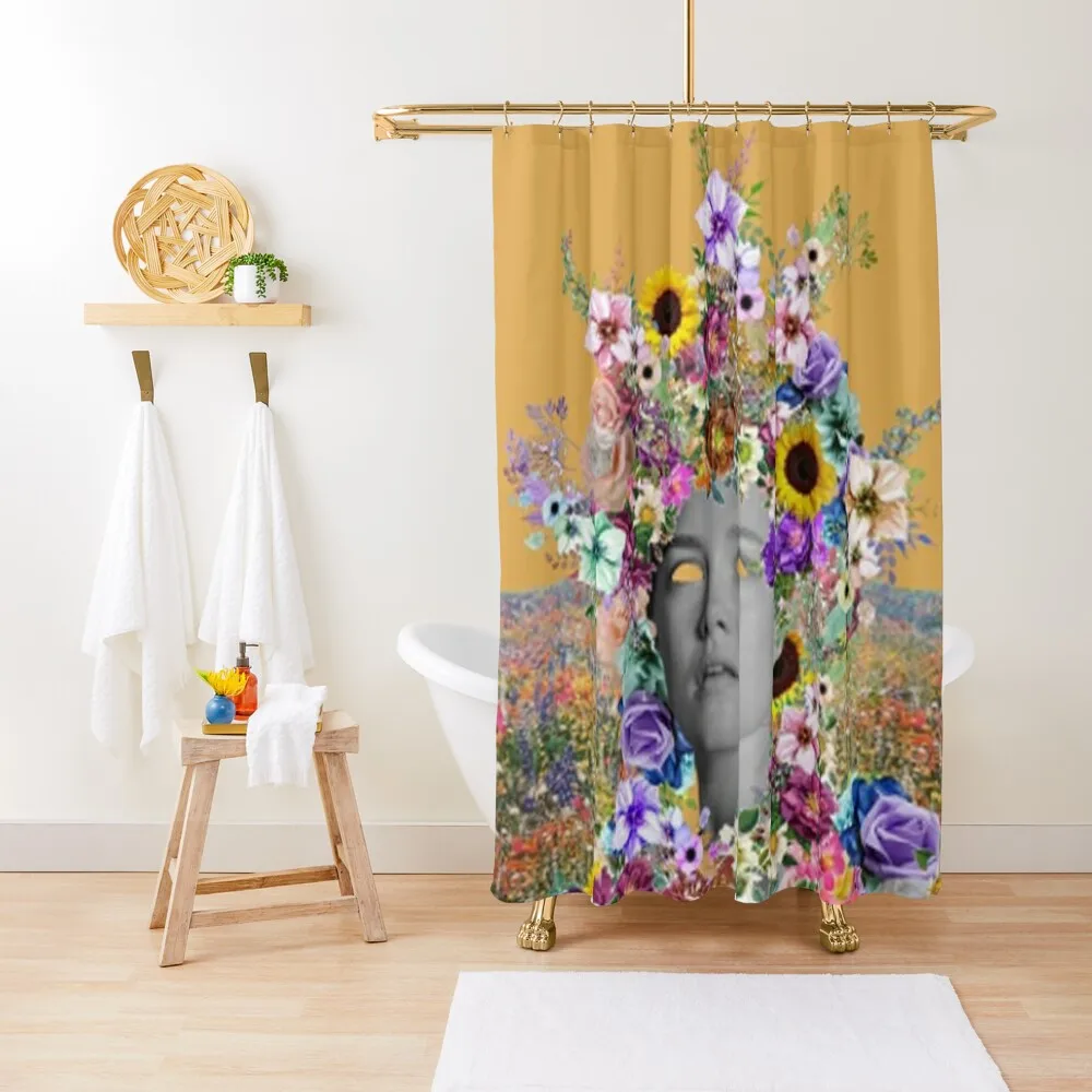 

many flower in orange Shower Curtain Bathtub Shower Set For Bathroom Bathroom Deco Luxury Bathroom For Shower Curtain