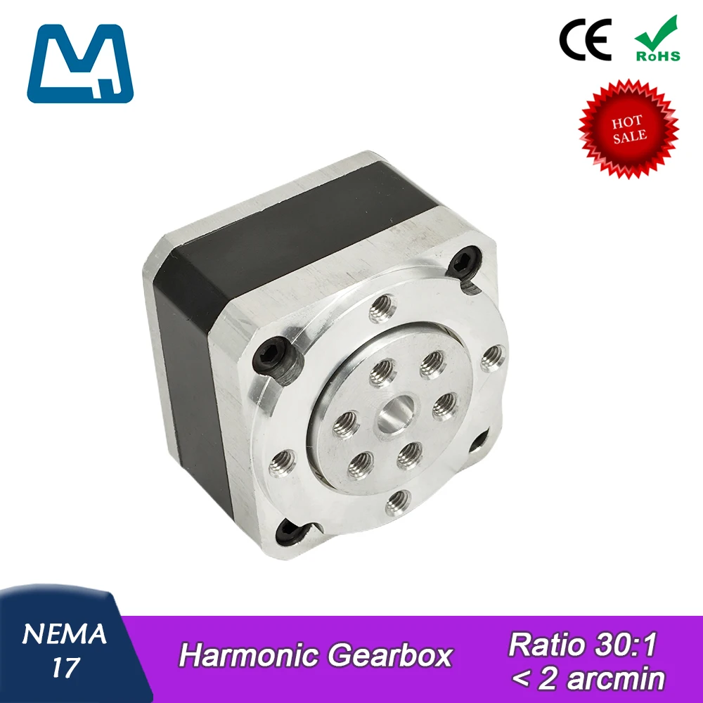 

NEMA17 Harmonic Gearbox Ratio 30:1 2arcmin Low Cost Small Size For stepper Motor