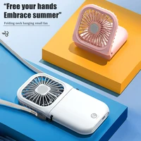Ventilateur portable à suspendre au cou avec chargement USB, petit ventilateur à main, mini ventilateur pliable pour l'extérieur, petit ventilateur de bureau sur pied 1