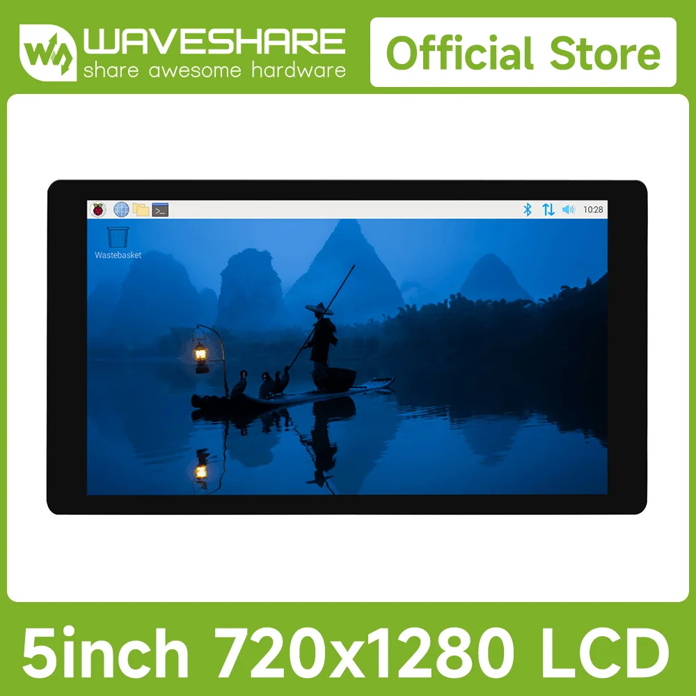 Waveshare 5inch Capacitive Touch Display, 720&times;1280, Optical Bonding Toughened Glass Panel,HDMI Display for Raspberry Pi 5/4B/3B