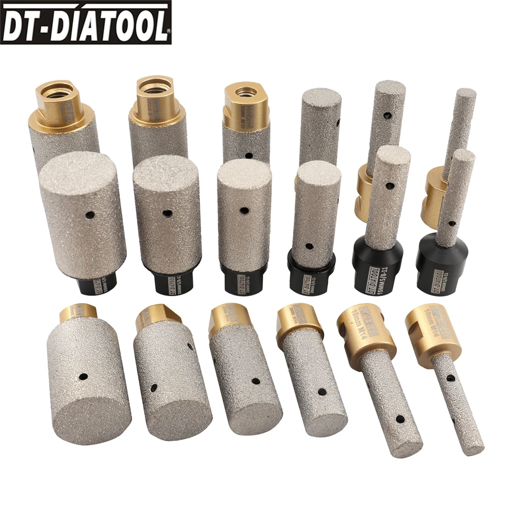 DT-DIATOOL 2pcs Diamond Vacuum Brazed Dry Finger Bits Tile Ceramic Pocelain Milling Bevel Enlarging Marble Holes M14 M10 5/8-11