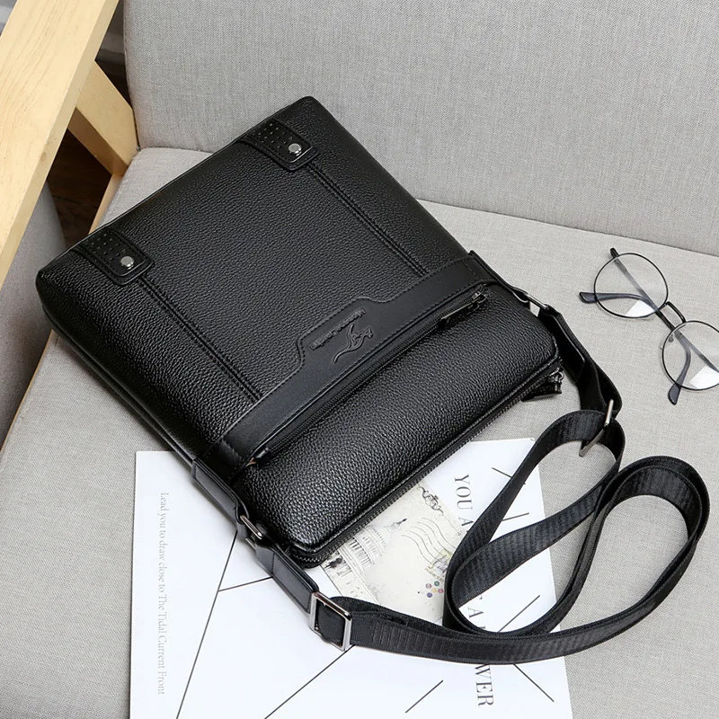 Men's Casual Business Shoulder Bag Large Capacity Portable Crossbody Square Bag for Business Trips