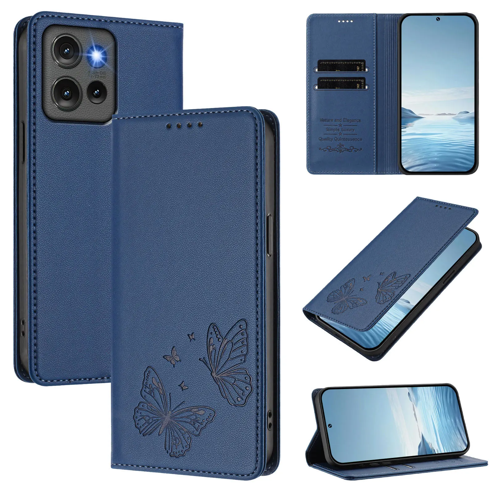 Luxury Leather Wallet Flip Case with Card Slot & Stand - Shockproof Phone Cover