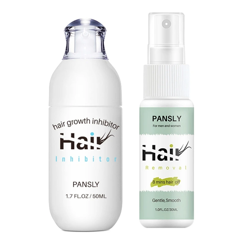 

Pansly 2Pcs Hair Removal Cream Spray: 1Pcs Body Lower Leg Hair Removal Liquid 30Ml & 1 Pcs Hair Growth Inhibitor 50Ml