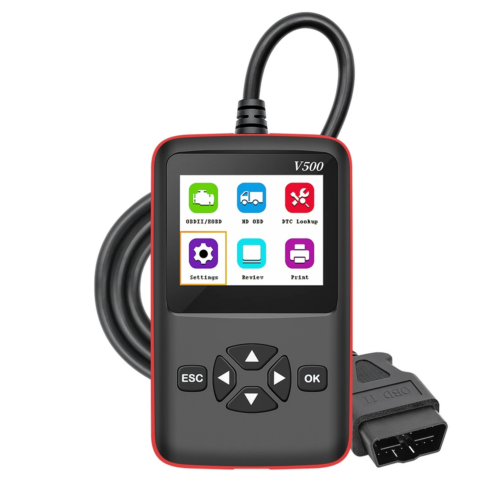 V500 Code Reader Truck Car 2 In 1 OBD2 Engine Diagnostic Tool J1939